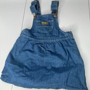 Vintage 1990's OshKosh B’gosh Girls 4T Denim Overalls Skirt Dress USA